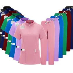 Well Fit Medical Scrubs Uniform Women Scrub Sets Nursing Accessories Hospital Surgery Gowns Dental Clinic Beauty Salon Workwear