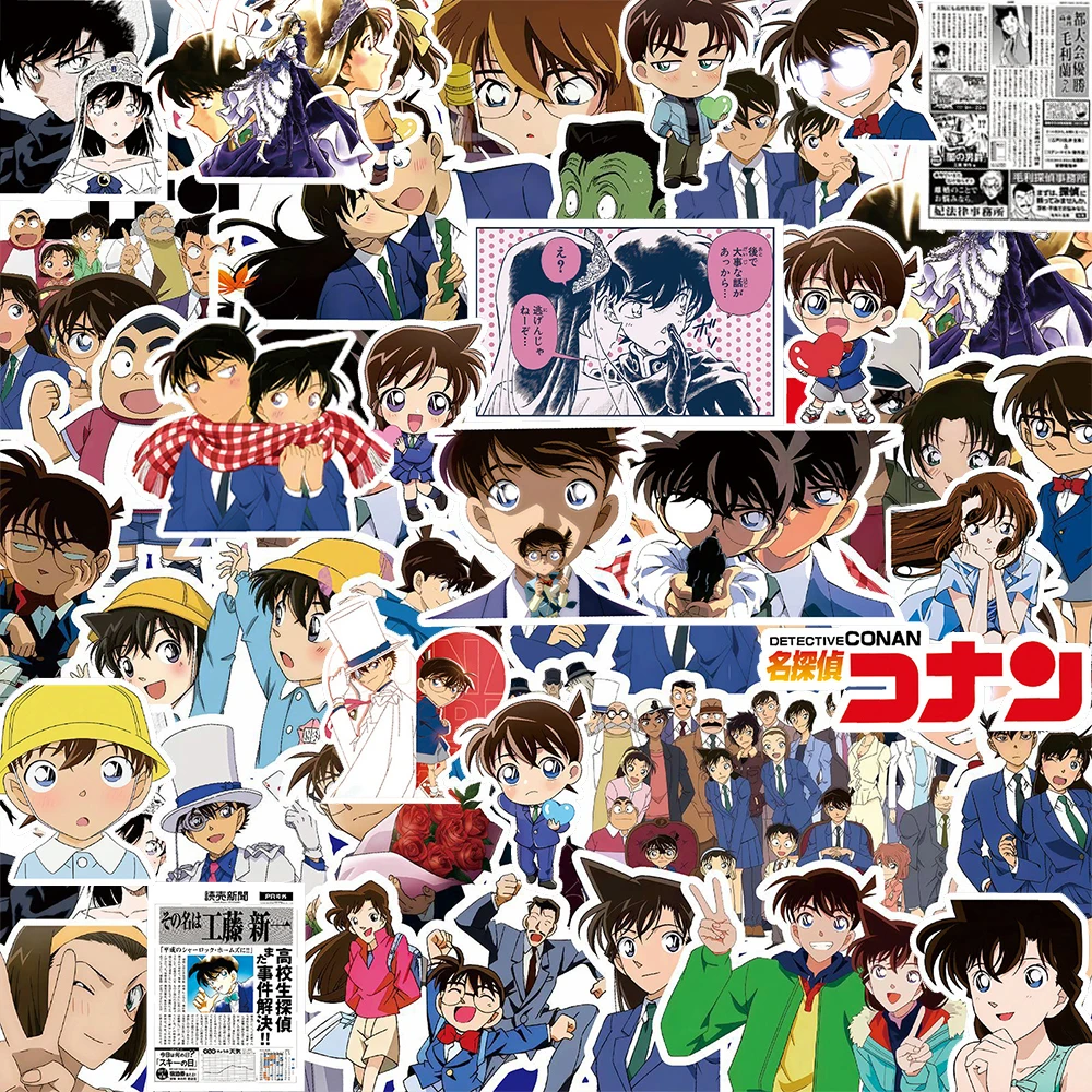 10/30/80 piezas Anime Detective Conan ‌ Pegatinas de Graffiti, Calcomanías Clásicas de Manga, para Álbumes de Recortes, Diario, Pegatinas de Dibujos Animados de Kudo Shinichi