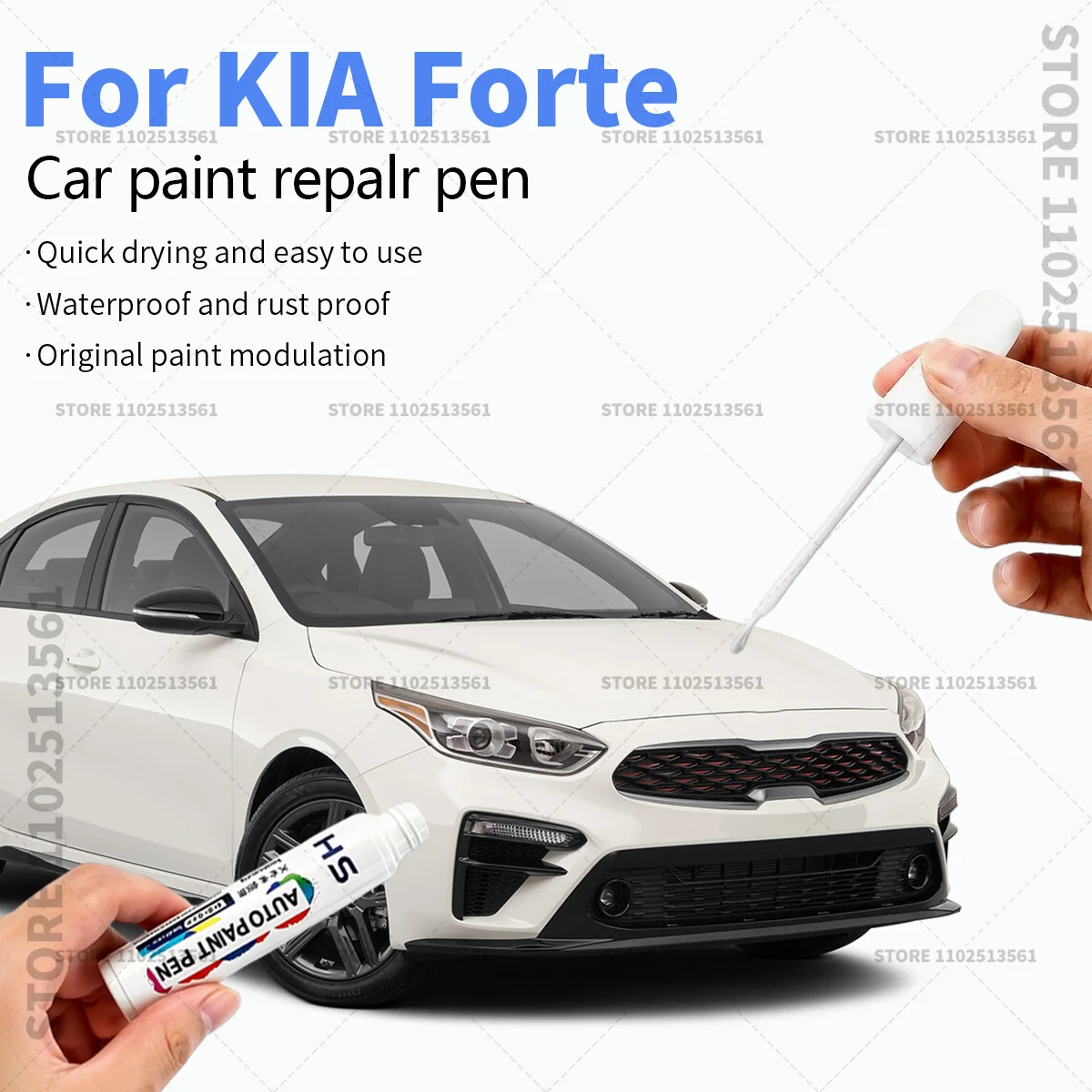 For Kia Forte White Black Yellow Professional Car Touch Up Paint Pen Scratch Repair Paint Brush for Automotive Paint Restoration
