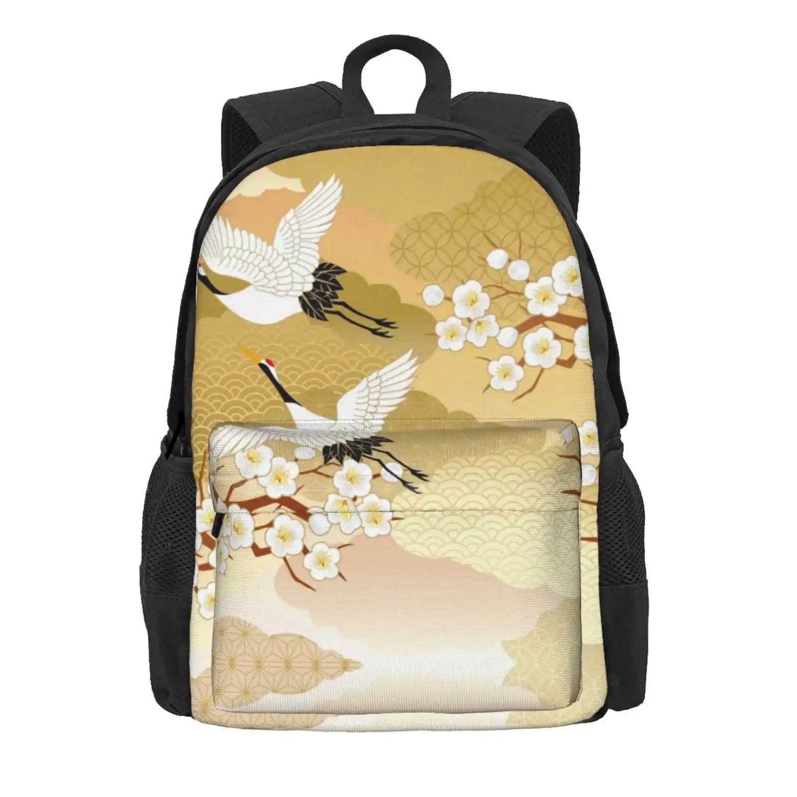 Japanese Kimono 2 Hot Sale Schoolbag Backpack Fashion Bags Nihon Tokyo Sakura Kimono New Year Japanese Pattern Plum Flowers