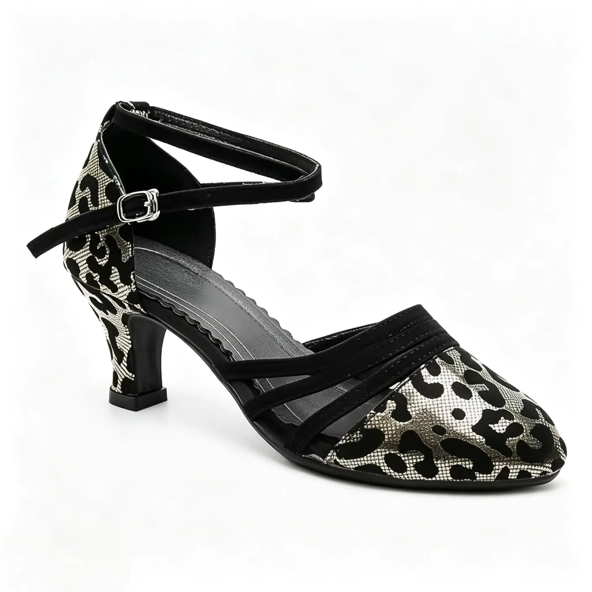 Evk Leopard Print Pointed Toe Women's Dance Shoes for Ballroom Latin Salsa Tango Party Performance Fashionable Girls' Footwear