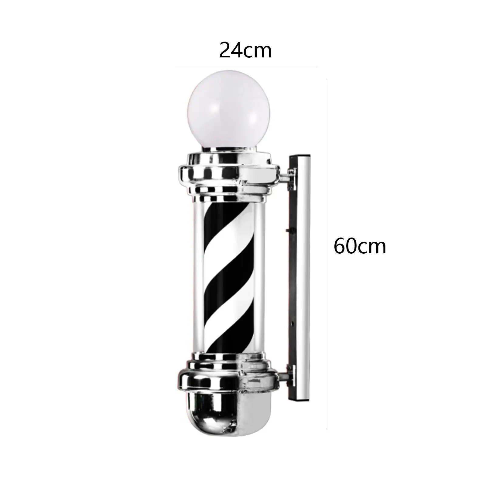 23.6 inch Barber Pole Light Easy Installation Sturdy Rotating Stripes Light Salon Sign for Indoor Hair Salon Outdoor Barbershop image 6