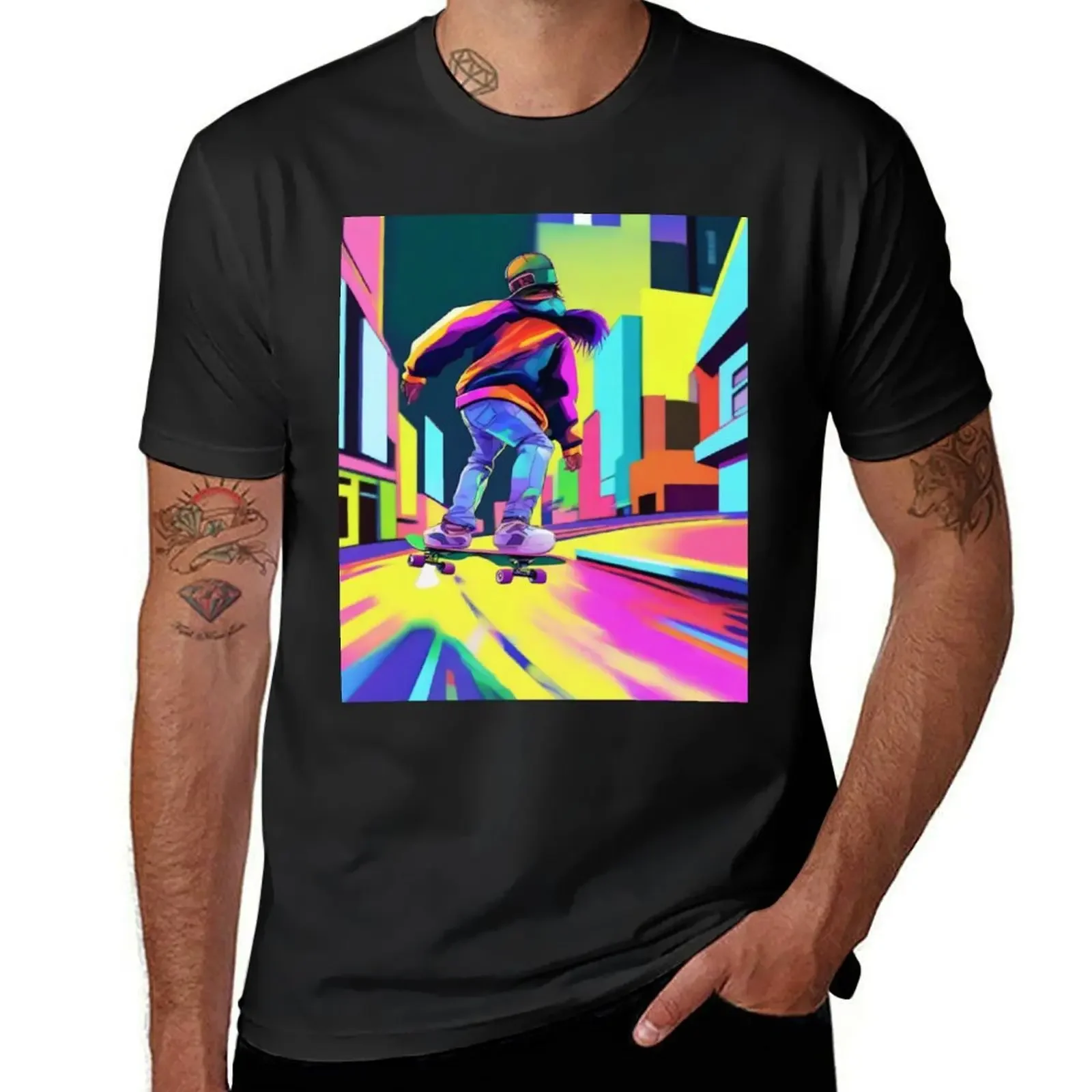 

Skateboarding Art T-Shirt for a boy croswit shirt man blacks shirts men