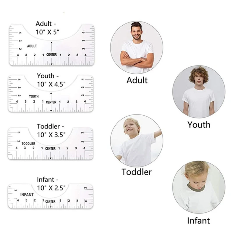 Tshirt Ruler PTFE Sheets Heat Tape, Brown Plastic+PTFE Tshirt Ruler Guide For Vinyl Alignment