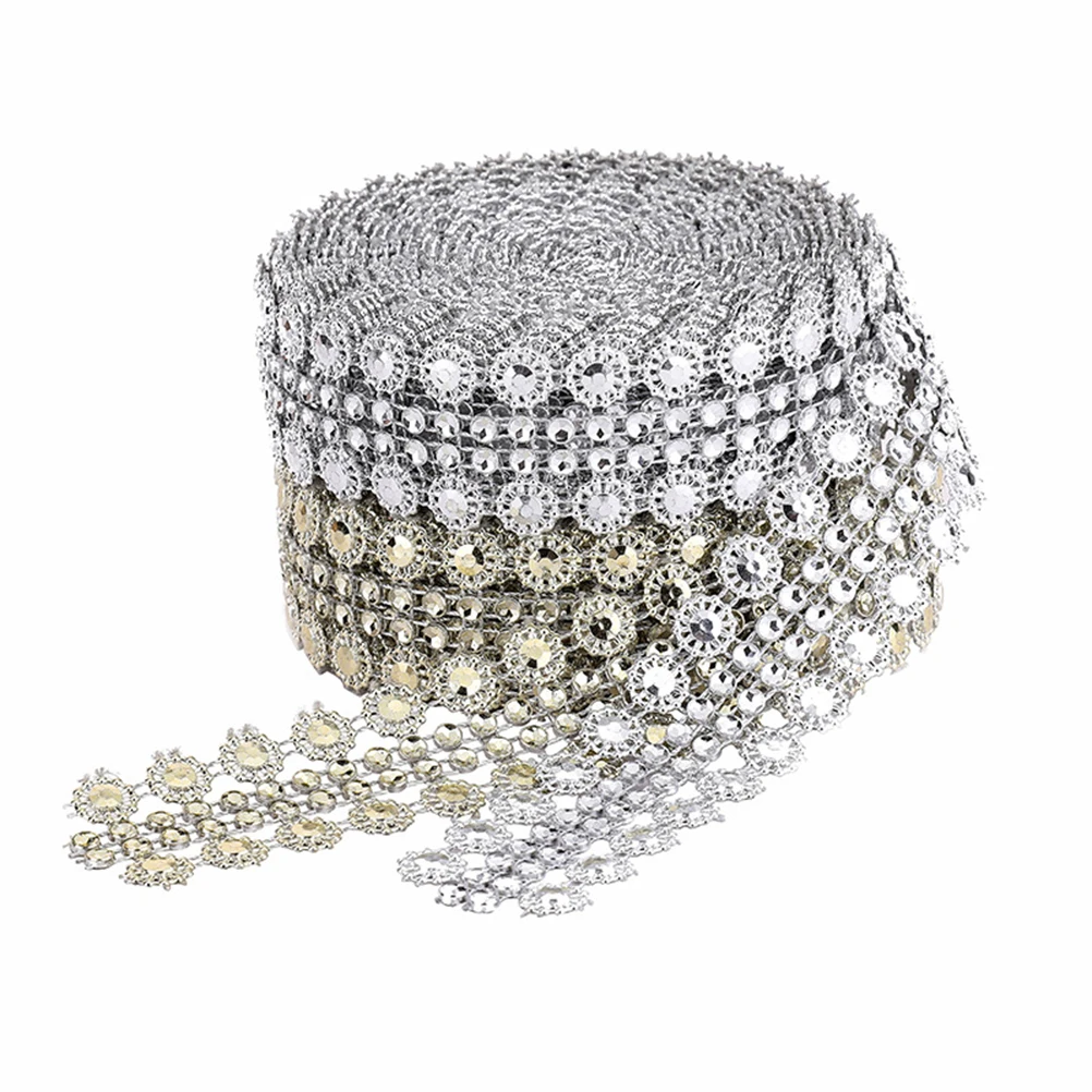 

2 Rolls Blossom Decorations Christmas Party Ornaments Diamond Mesh Ribbon Bling Sparkle Wrap DIY Craft Furniture
