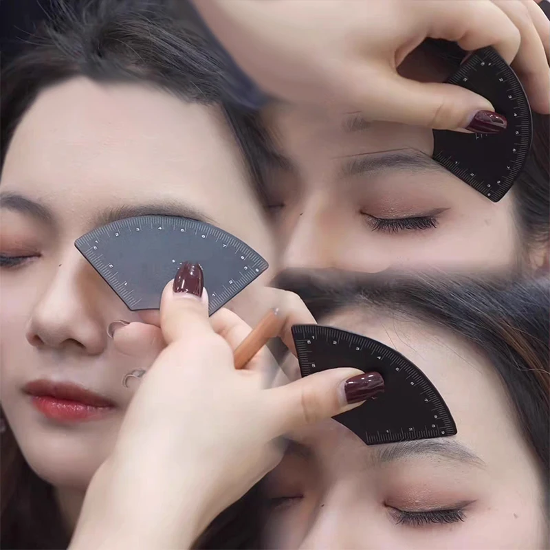 Estêncil de modelagem de sobrancelha para desenho, régua modeladora de design instantâneo de sobrancelha feminina, reutilização de suprimentos de tatuagem, kit de modelo multiestilo para maquiagem