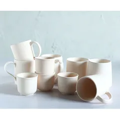 Ceramic Plain Cup Ceramic Mug Pottery Bar Teaching Manual DIY Material Color Painting Semi-finished Ceramic Water Cup ZD836