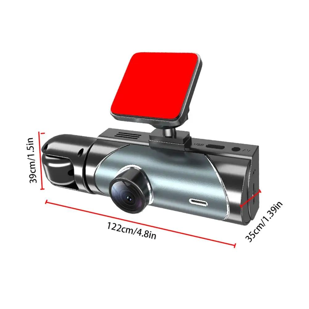 Car Dashboard Camera with 3 Camera Front View In Car Monitoring High Resolution Recording Suitable for Driving Record Safety