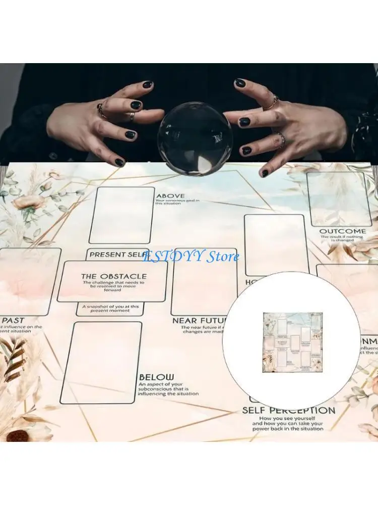 G6DE Divinations Tapestry Tarots Card Tablecloth Reading Card Witchcrafts Supplies