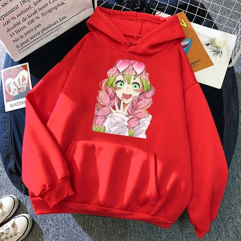 New Hoodie Cute Kanroji Mitsuri Graphic Print Pullover Women Streetwear Fashion Anime Hooded