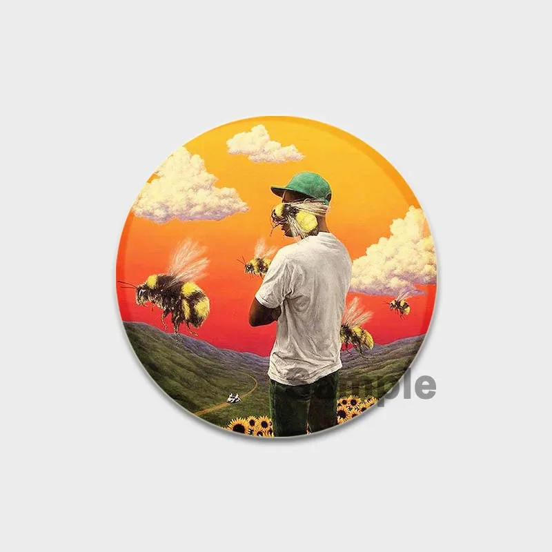 Funny Tyler The Creator Brooches Pop Singer Pins Acrylic Art Photo Fans Gifts for Kids Friends Lapel Pin Shirt Backpack Jewelry