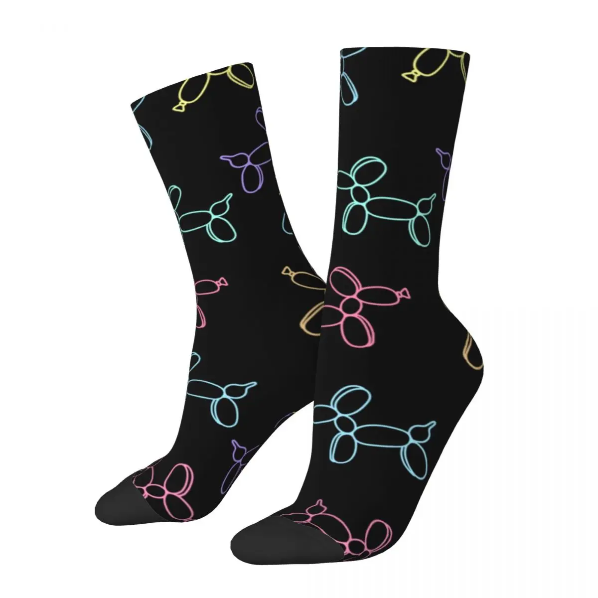 Colorful Balloon Dogs Stockings Women Men Bright Socks Breathable Gothic Socks Autumn Running Sports Anti-Slip Printed Socks