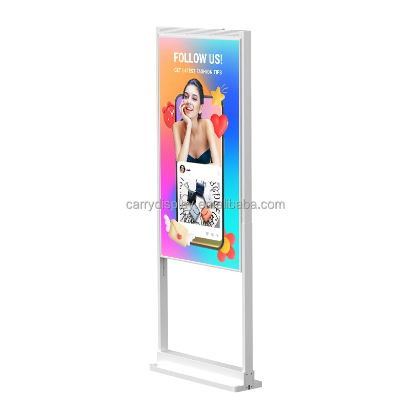 Shop 55/65 Inch 3000 Nit High Brightness s Hanging Advertising Digital Signage Facing Window LCD Screen view 2
