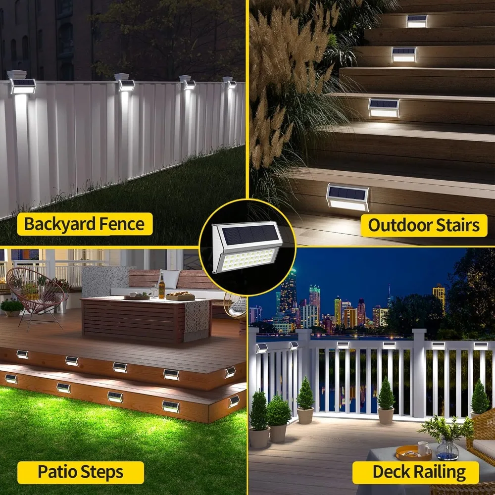 Luzes solares ao ar livre, 30 luzes LED, 10 Piece Set Outdoor Waterproof Solar Lights, Luzes do pátio