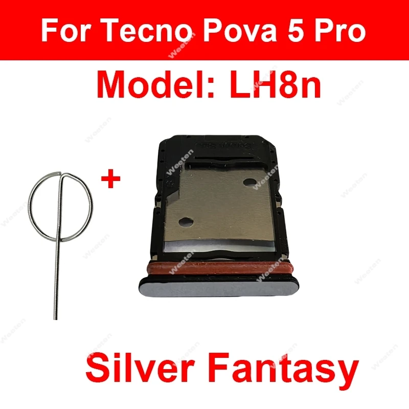 Sim-Kartenfach-Halter für Tecno Pova 5 5 Pro 5Pro 5 Free Fire Edition 5G Sim-Kartenfach Slot Kartenleser SIM-Karte Reparatur Teile