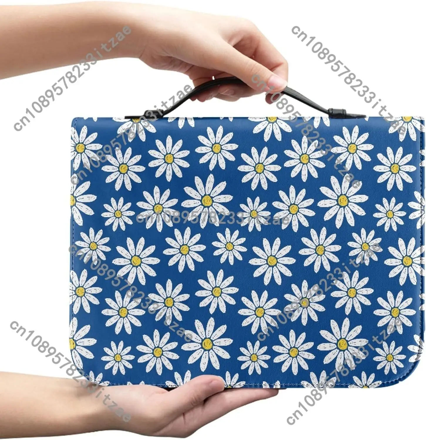 أغطية الكتاب المقدس ديزي حافظة الكتاب المقدس الصفراء الزهرية للنساء والفتيات غطاء الكتاب المقدس مع سحاب وحقيبة مقبض لدراسة الكتاب المقدس