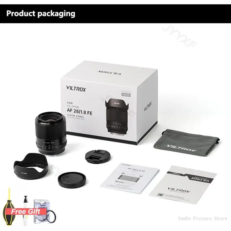 Lente Viltrox 28mm F1.8 Full Frame Lente de foco fixo grande angular para câmera Sony E-Mount A7 A7S A7R A7C A7II A7SII A7III A7SIII