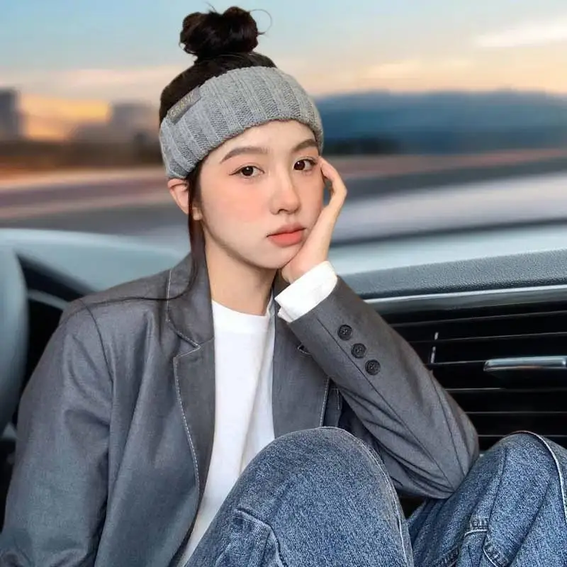 

（Summer6）Women Winter Wide Headband Solid Color Knitted Warm Headwrap Girls Punk Elastic Headwear Sports Hair Bands Accessories