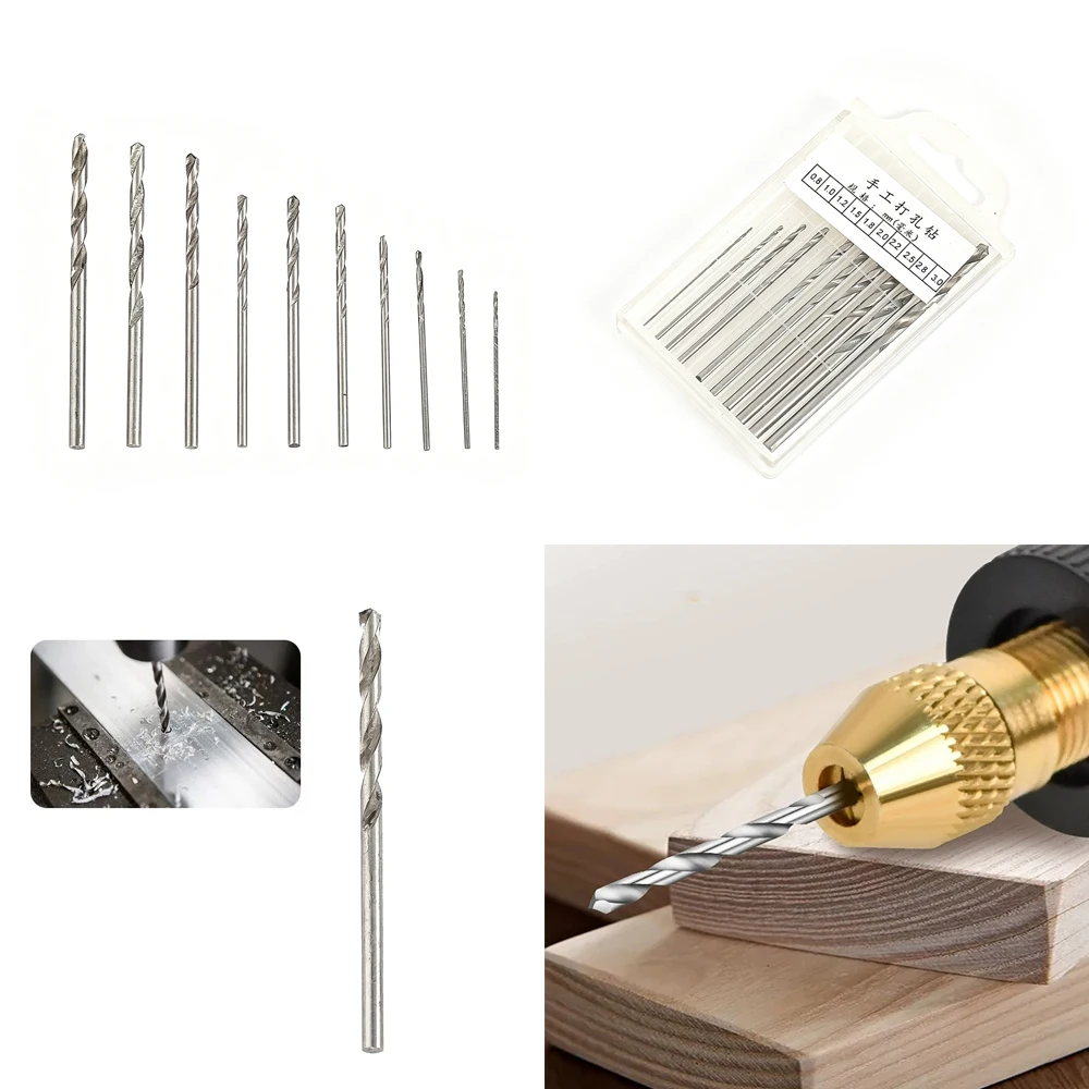 

10Pcs Hand Drill Bits Set Boxed Twist Drill for Wood Jewelry Beads Amber Drilling Tool 0.8-3.0mm DIY Craft Gift for Men Friend