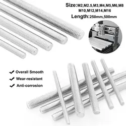M2 M3 M5 M6 M10 M16 M18 M20 Full Threaded Rod Fullys Metric Thread Rods Screws 304 Stainless Steel Bolt Stud Length 250mm 500mm