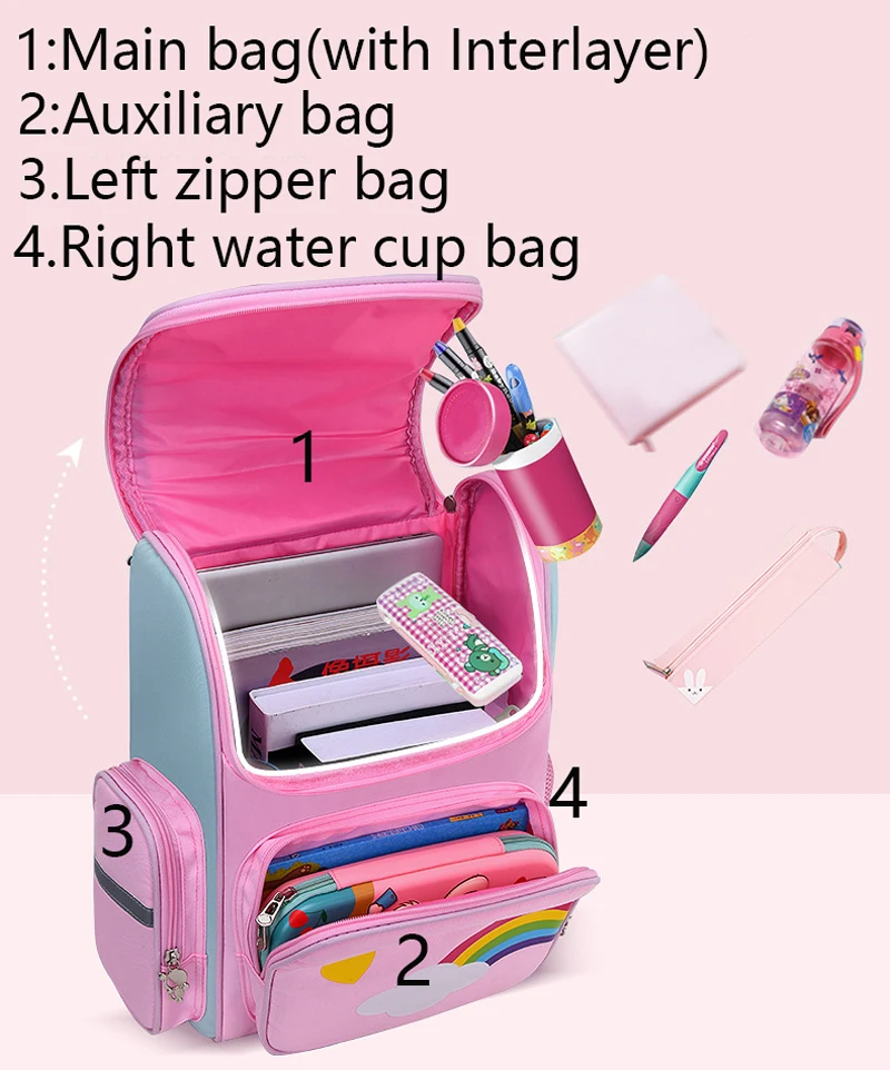 Kid Backpack for Girl Unicorn Children Bookbag Rainbow Eyes School Bag Teen Girl Backpack for Traveling Waterproof Mochilas