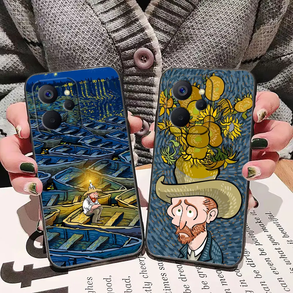 Oil Painting Relief V-Van G-Gogh Cover Phone Case For OPPO Realme 13 12 11 10 9 9i 8 8i 7 7i 6 5 5i 3 Pro Plus Case Funda Shell