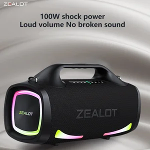 Zealot S79 100Wワイヤレススピーカー、ポータブルサブウーファースピーカー、HiFiサウンド品質、デュアルペアリング、高速充電、24000mAh。 8ベストセールスZealot S -№4