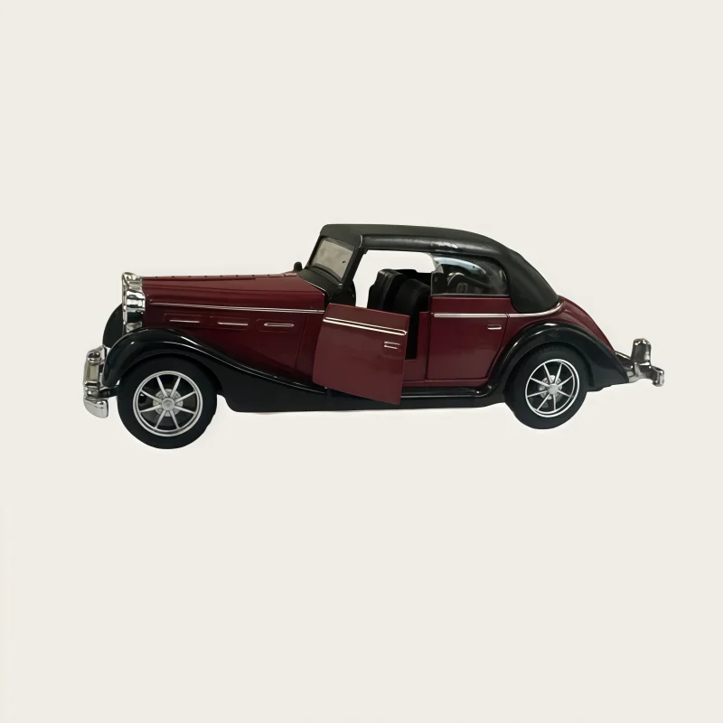 1/36 Retro Classic Car Model, Pull Back Metal Vehicle, Removable Doors, Retro Simulation Car desktop Collectible Decoration image 5