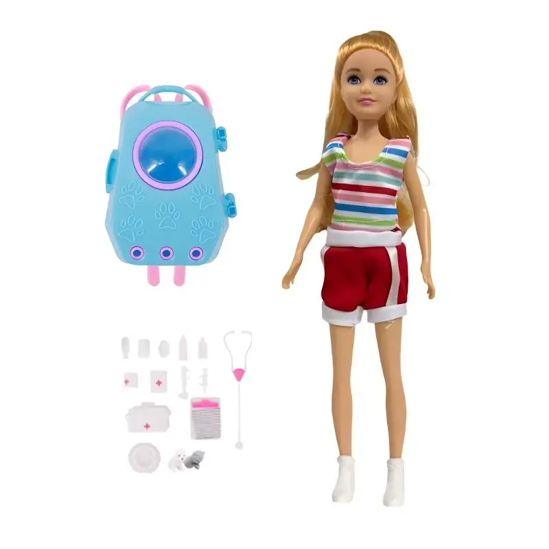 

Модный 9-дюймовый рюкзак-докторский набор для кукол в виде животных, миниатюрные аксессуары для кукольного домика, подарок для девочки, игрушка для самостоятельной сборки