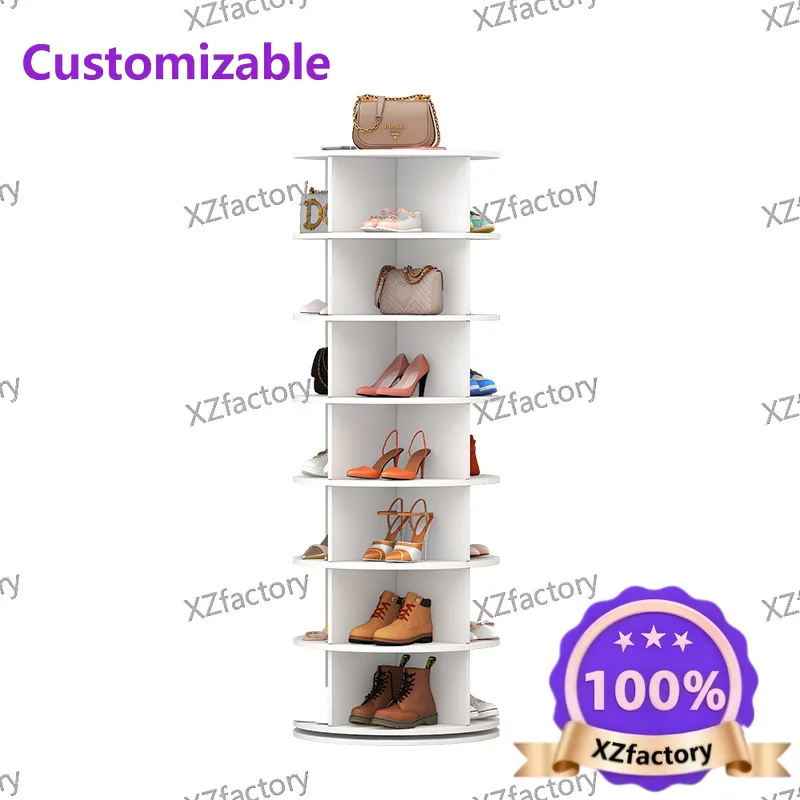 Factory Direct 2026 Top Rated Rotating Shoe Rack Floor to Floor Shopping Mall Shelf Multi-layer Simple