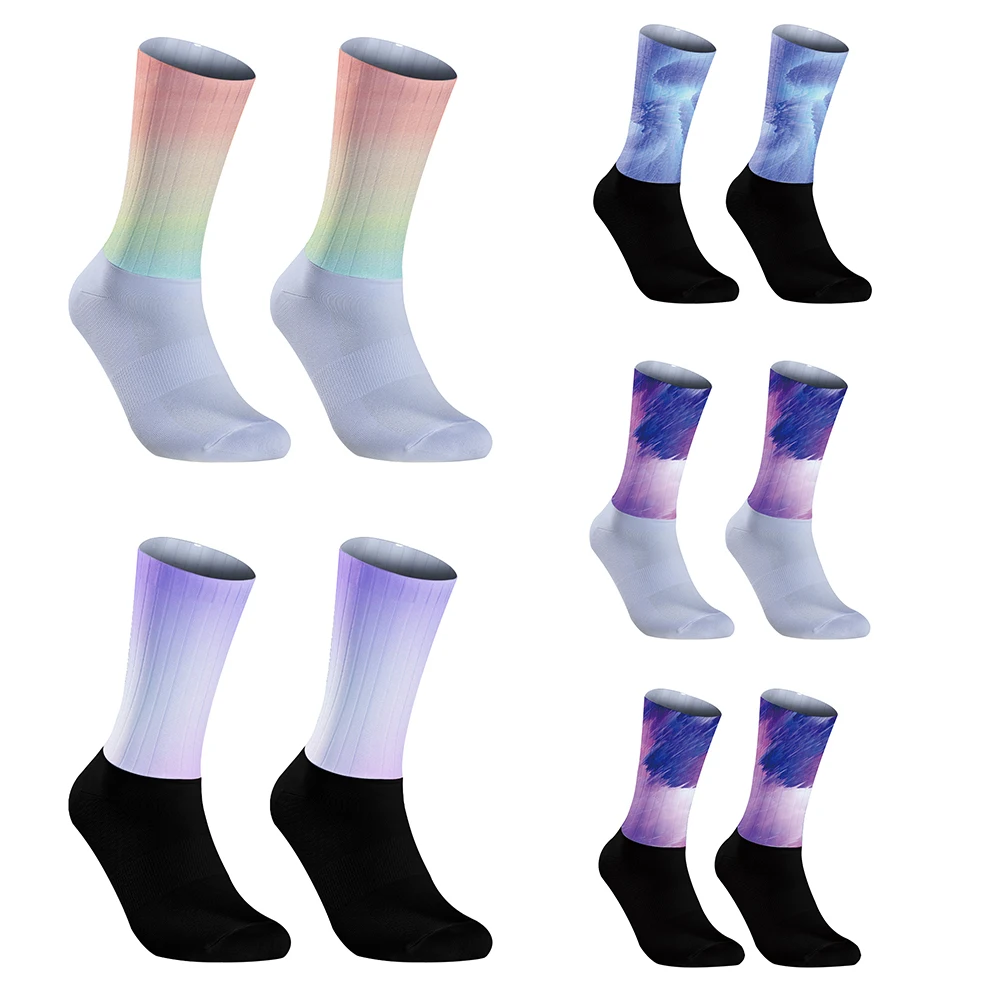 

2024 New Cycling Socks Men Women Road Bike Silicone Seamless Aero Socks