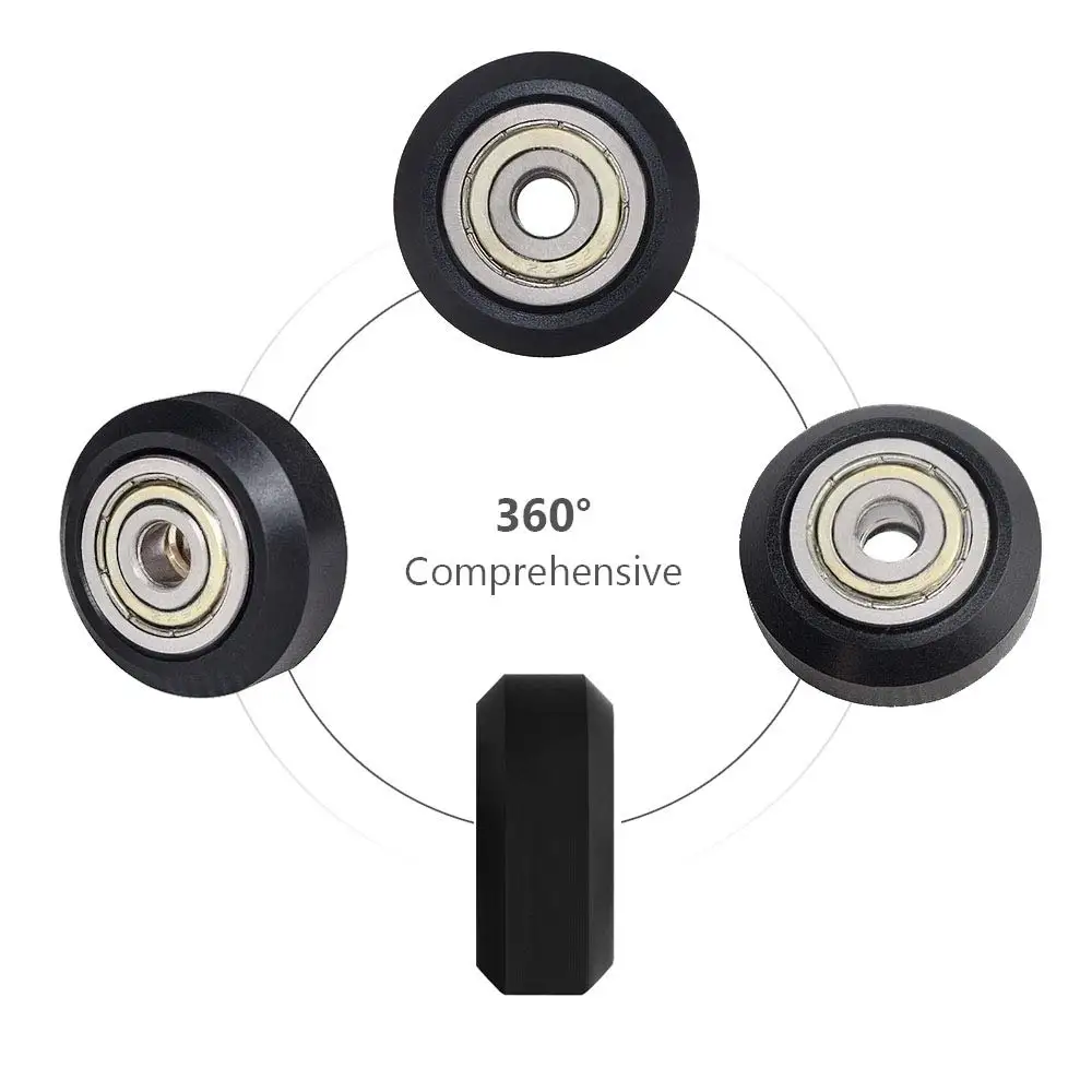 Oficjalne koło POM Creality, plastikowa rolka, łożysko liniowe, przekładnia Perlin, 10/20 sztuk, czarne/białe, do Ender-3/V2/Ender-3 S1/CR-10 — zdjęcie produktu 3