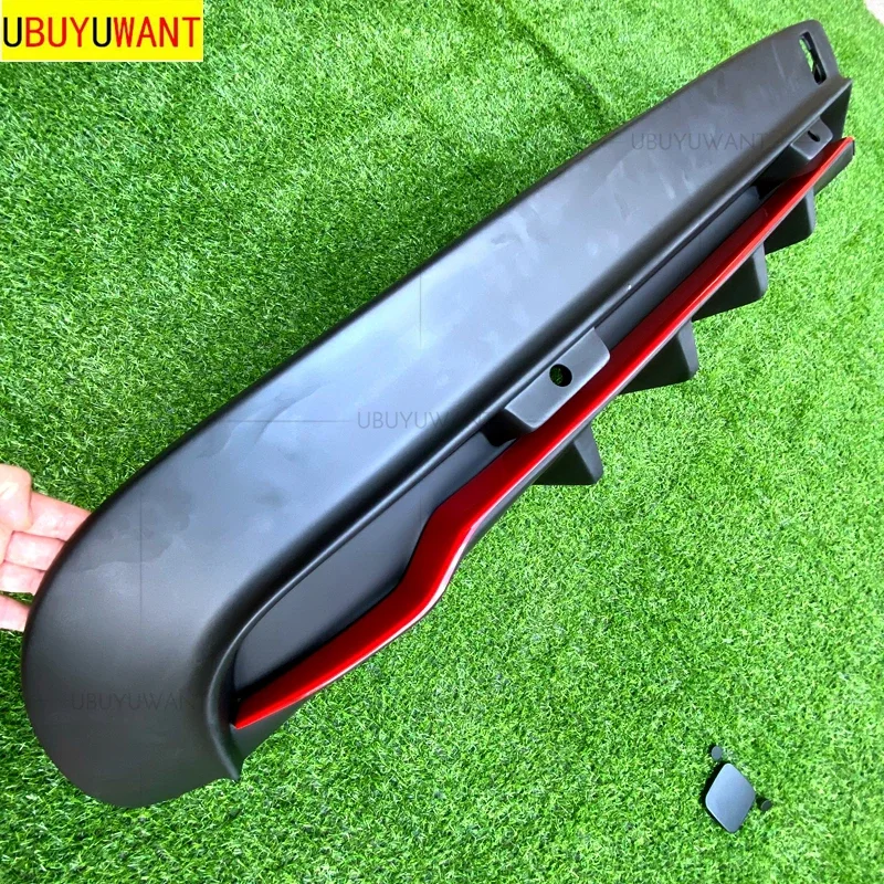 For Peugeot 308 Black With Red Rear Bumper Wing Lip Diffuser Bumpers Protector Body Kit Car Accessories 2014-2018