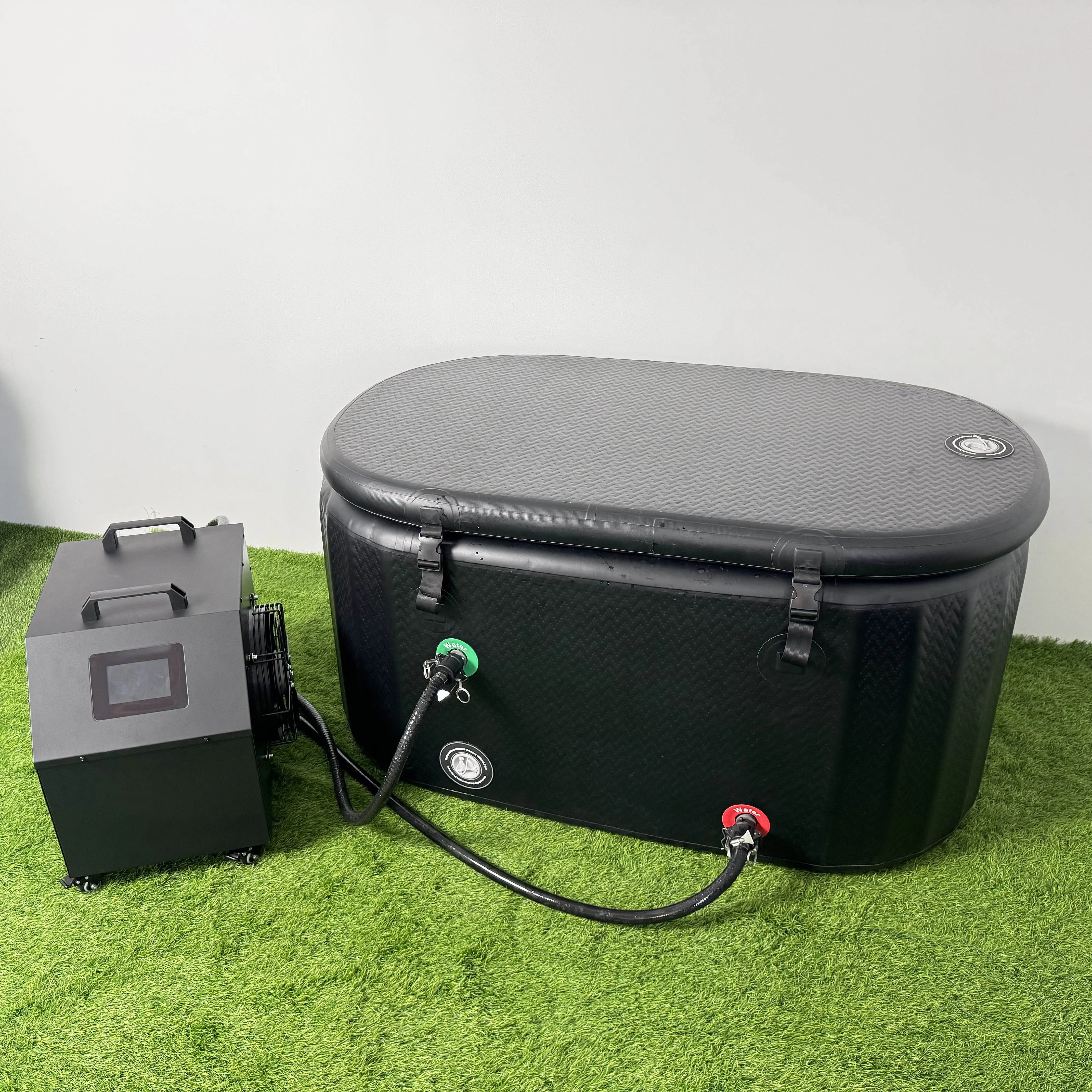 Inflatable  Bath Recovery Pod Drop Stitch Cold Plunge Tub Chiller Athletes Recovery 0.8HP Cooling Machine Outdoor