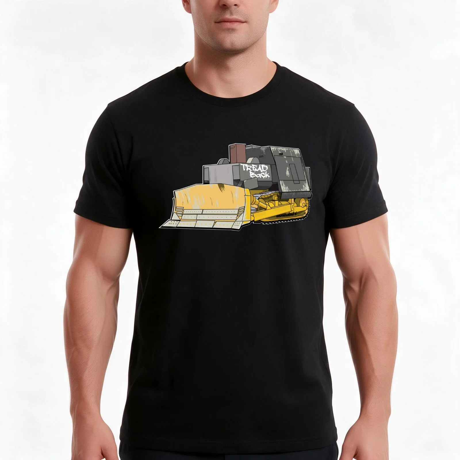 Killdozer Tread Back Unisex T-Shirt, Summer Casual Cotton Tee, Oversized Streetwear Tops, Vintage Graphic Print, 100% Cotton