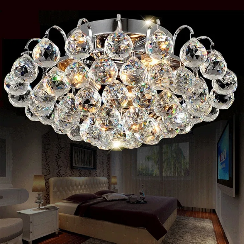 

Surface Mounted Contemporary Ceiling Lamp Crystal Living Room Foyer Home Lights Lustre Fixtures Ceiling Lights