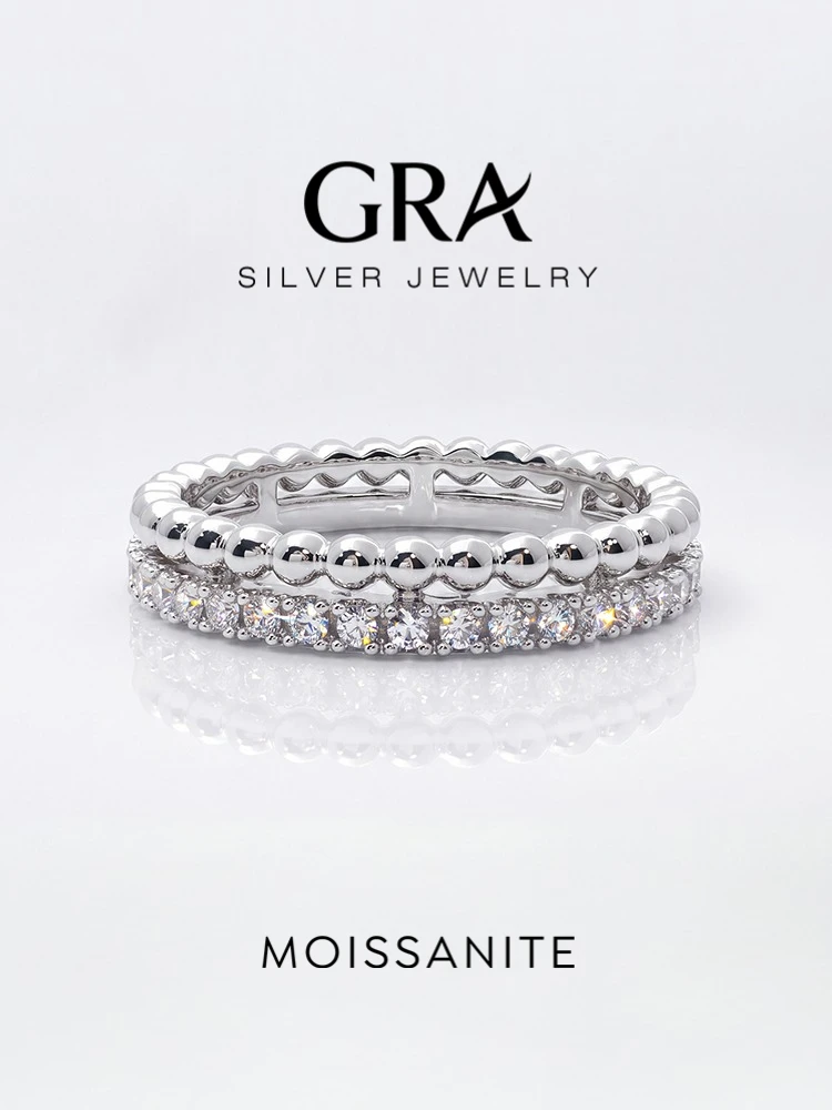 Funkelnde Echte Moissanit-Diamant-Mode-Ringe für Damen 925 Sterling Silber Jubiläums-Party Edle Schmuckstücke – Detail 1