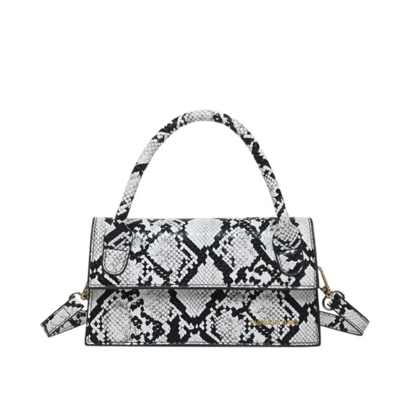 

Fashion Snake Pattern Handbag Niche Design Personality Trendy Versatile Messenger Shoulder Bag Sweet Cool Girl Tote Handbags