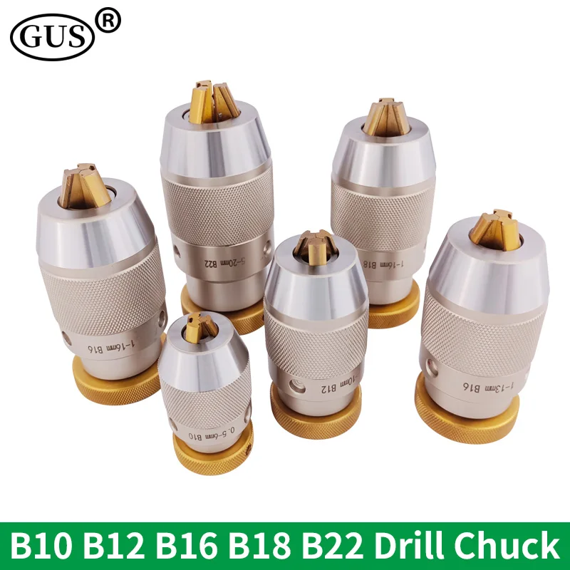 Adaptador de Mandril de Perfuração Automático sem Chave e com Autoaperto Suporte de Furo Cônico Fresadora de Torno Cnc Ferramenta de Perfuração B10 B12 B16 B18 B22