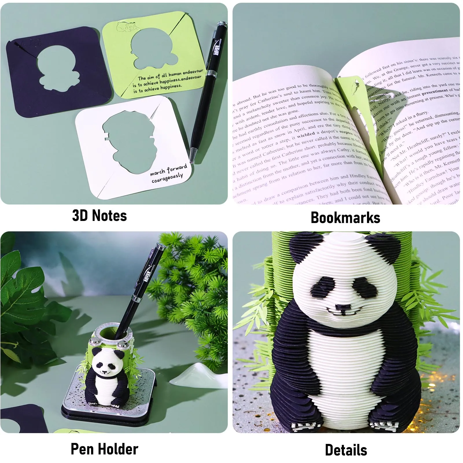 【ساخن】 ثلاثية الأبعاد مذكرة الوسادة ورقة نحت الفن الباندا ثلاثية الأبعاد المفكرة المسيل للدموع بعيدا لتقوم بها بنفسك ملاحظات مكتب الديكور للمنزل مكتب المدرسة