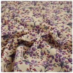 Corduroy Fabric, Country Purple Little Flower Print, Shirt, Dress, Coat, Shoe Surface Sewing Material, Autumn, Winter, T2237