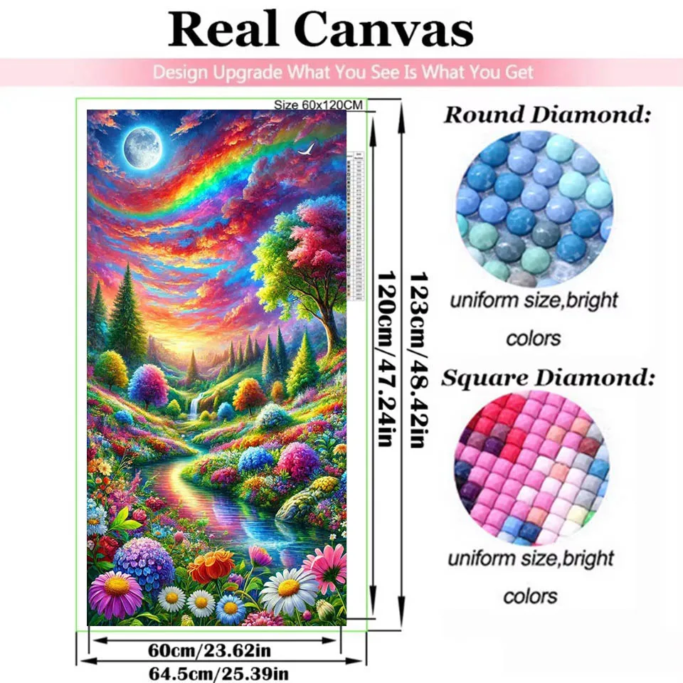 Large Diamond Art Painting Cross Stitch Kits Beautiful Flower Forest Spring River Landscape Sale Mosaic Art Diamond Embroidery