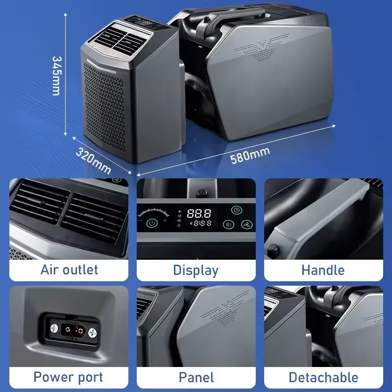 Caravan Electric Mobile Conditioner with 48V Dc Vehicle Power Supply Split Portable Air Conditioner for Car view 4