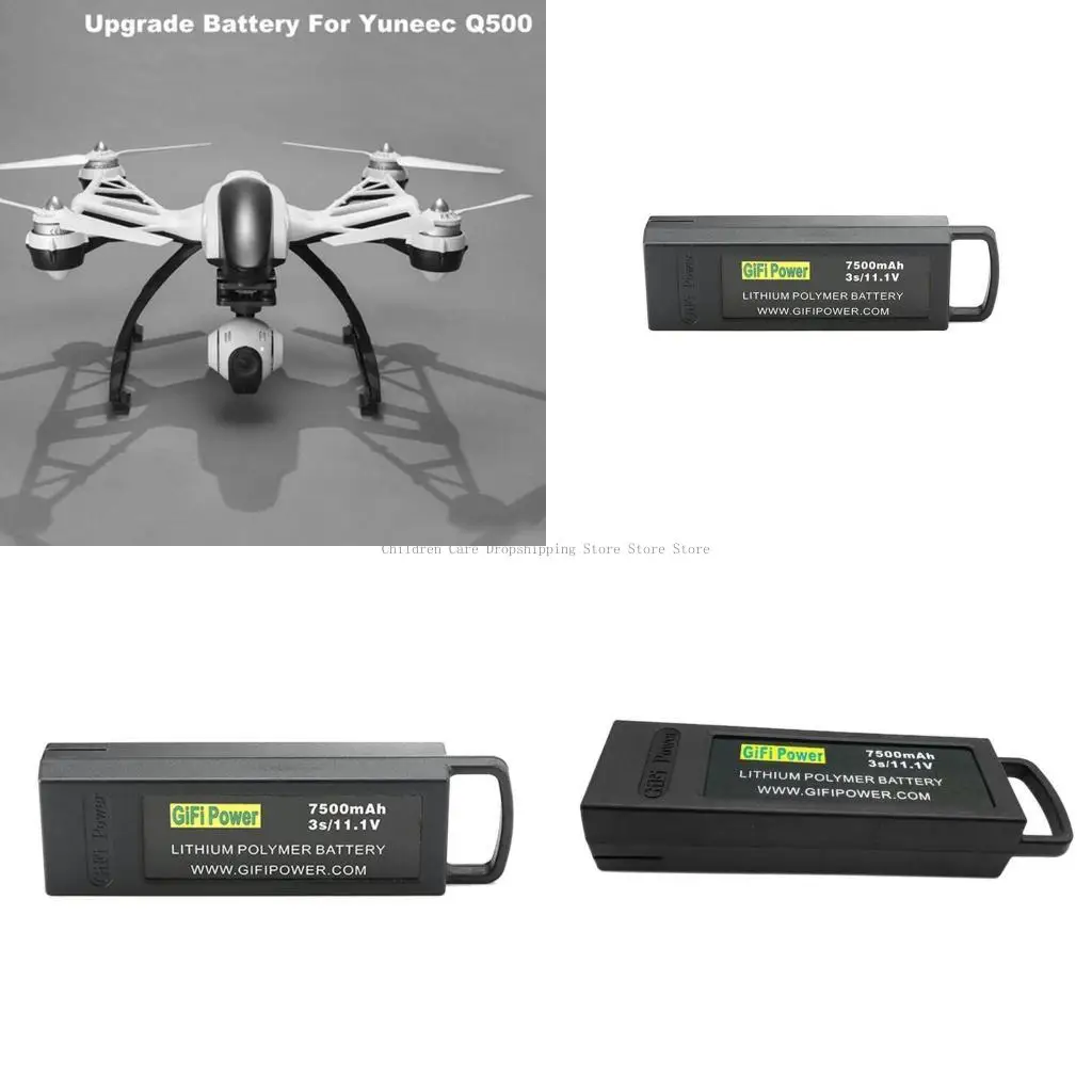 Batería LIPO gran capacidad 11,1 V, 7500mAh, batería repuesto para avión para Yuneec Q500 4K RC Quadcopter