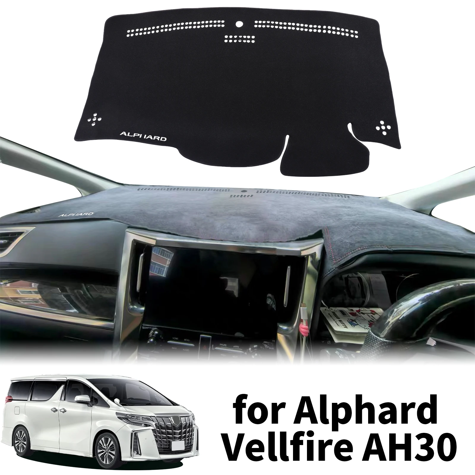 

fit for Toyota Alphard Vellfire 30 AH30 2015-2020 RHD Dashmat Dashboard Cover Pad Protective Carpet DashMat Sunshade Accessories