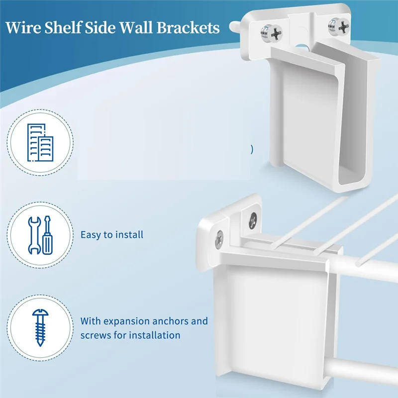 6 حزمة سلك الجرف نهاية بين قوسين رفوف خزانة بين قوسين البلاستيك جدار جبل الرف بين قوسين مع مسامير لخزانة الرفوف