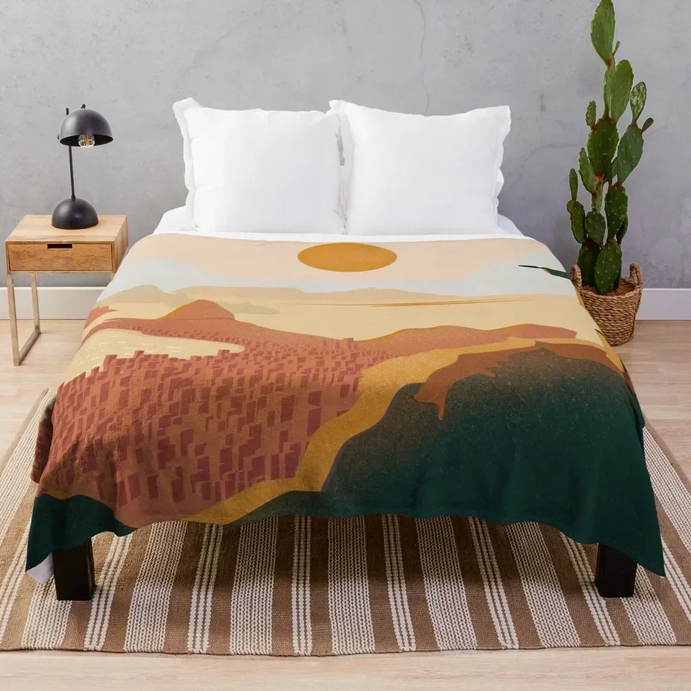 

Rio de janeiro vintage travel poster Throw Blanket Decorative Beds Luxury Blankets