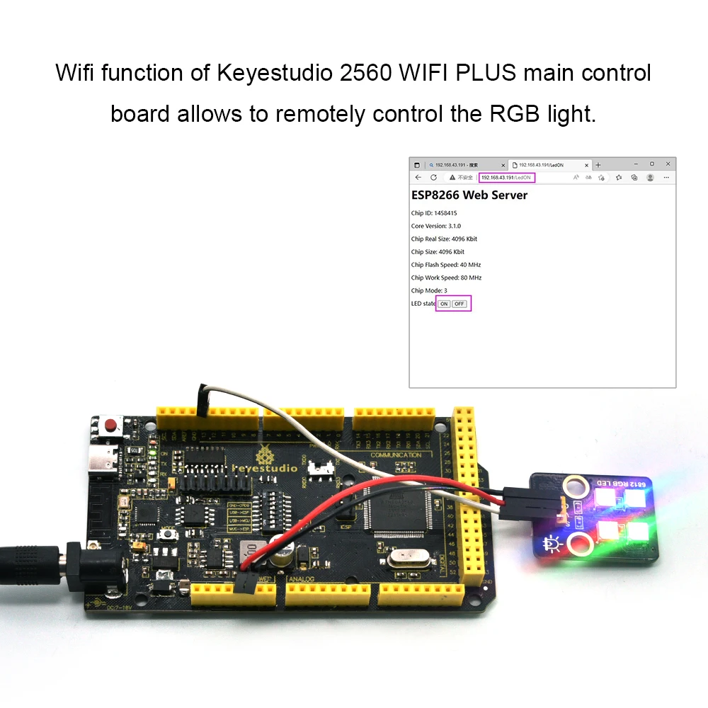 Keyestudio ESP8266 WIFI MEGA-2560 MCU&ATMEGA328 UNOPlus Development Board +Type-C USB For Arduino Mega/UNOR3 Wireless Network