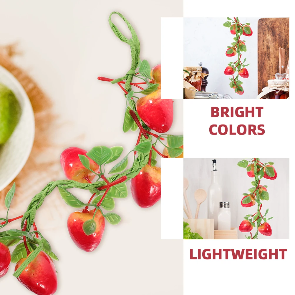

3 Pcs Simulated Strawberry Skewers Artificial Fruits Decor Garland Lightweight Realistic Pendant Fruit Prop Home Accessories