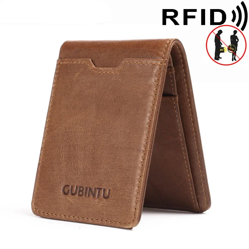 Genuine Leather Wallets For Men Coin Purse Vintage Vertical Short Multi Function ID Credit Card Holder Money Bag men's wallet